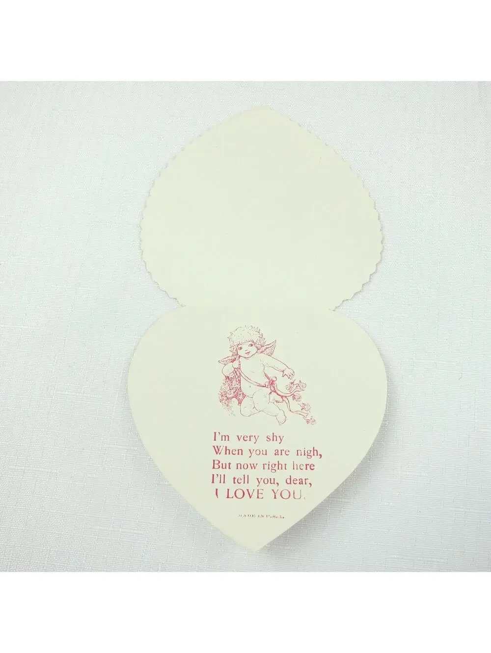 Lot 2 Vintage Valentine Die cut Fold Girl Angels Gold Embossed 1920-30s UNSIGNED